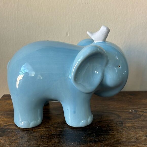 Pottery Barn Other - 2013 POTTERY BARN KIDS BABAR THE ELEPHANT COIN PIGGY BANK WITH BLUE BIRD PB KIDS
